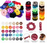 Hårsnoddar scrunchies i sammet 36-pack elastiska, slumpmässiga färger