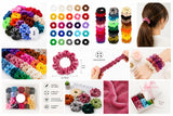 Hårsnoddar scrunchies i sammet 36-pack elastiska, slumpmässiga färger