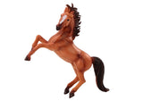 Hästfigur 14 cm brun/grå stående på bakbenen, leksak 3+