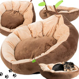 Hundbädd/kattbädd plysch bladform 52x45 cm med halkfri undersida