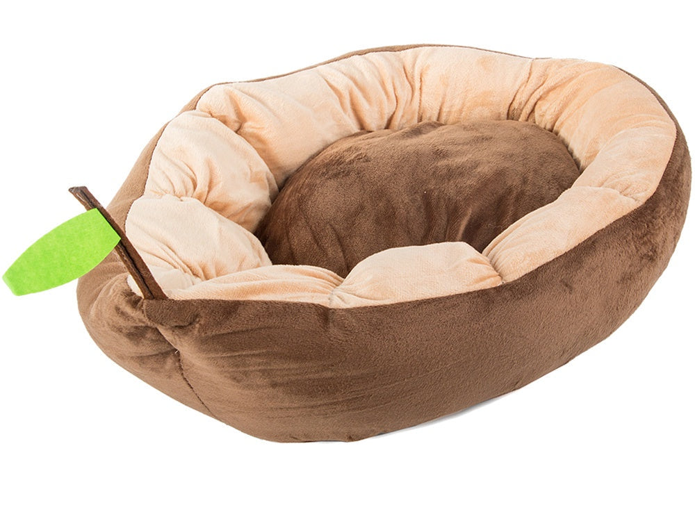 Hundbädd/kattbädd plysch bladform 52x45 cm med halkfri undersida
