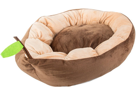 Hundbädd/kattbädd plysch bladform 52x45 cm med halkfri undersida