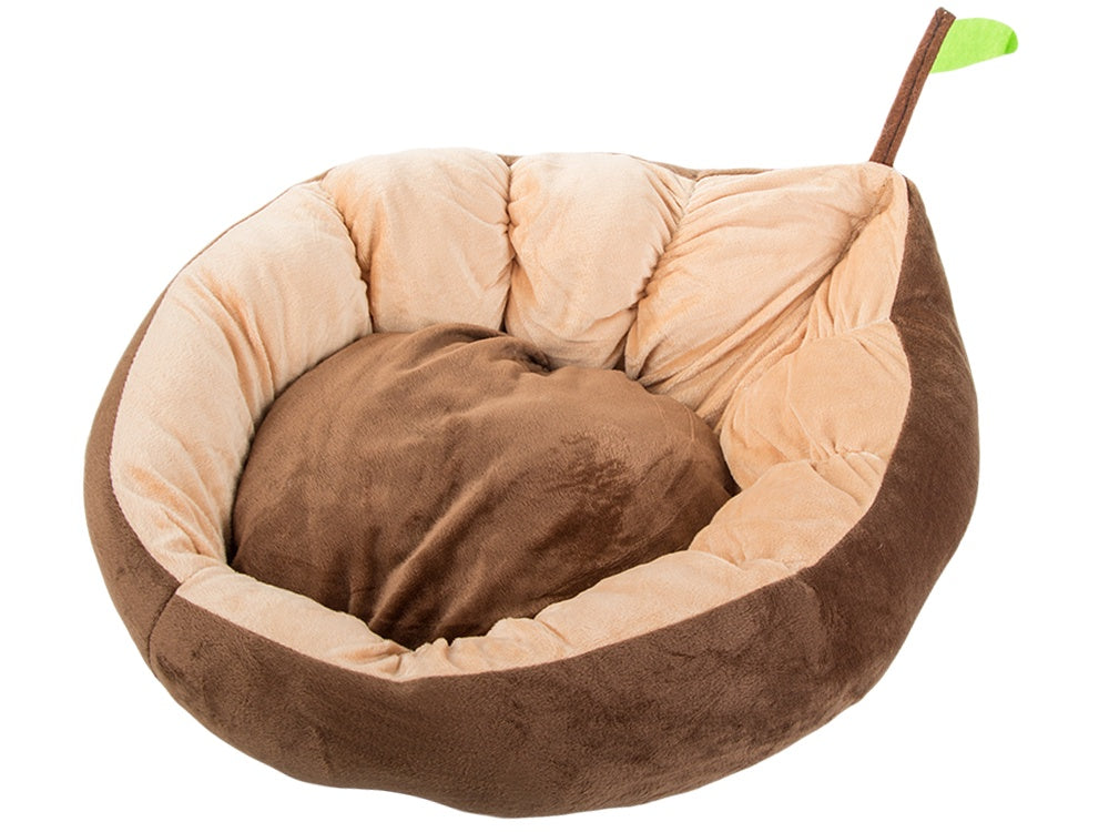 Hundbädd/kattbädd plysch bladform 52x45 cm med halkfri undersida