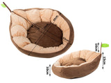 Hundbädd/kattbädd plysch bladform 52x45 cm med halkfri undersida