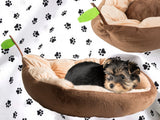 Hundbädd/kattbädd plysch bladform 52x45 cm med halkfri undersida