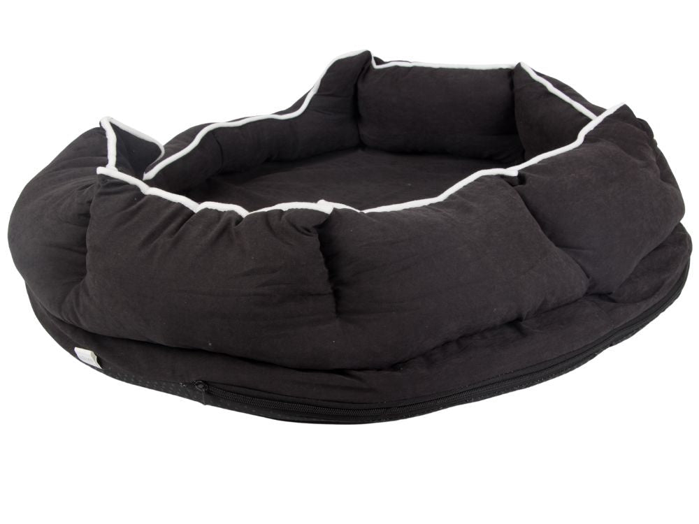 Hundbädd med kudde 60x70 cm oval med upphöjda kanter
