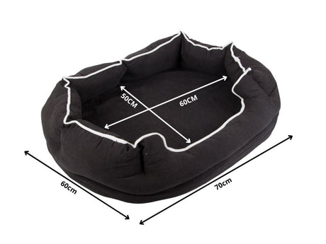 Hundbädd med kudde 60x70 cm oval med upphöjda kanter