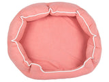 Hundbädd med kudde plysch rosa 60x70 cm med upphöjda kanter