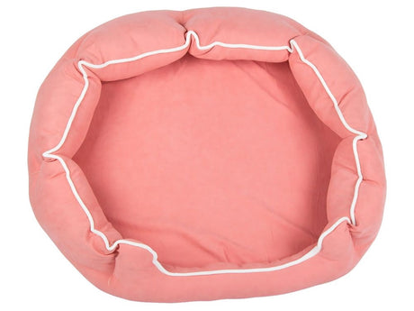 Hundbädd med kudde plysch rosa 60x70 cm med upphöjda kanter