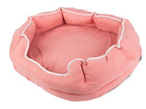 Hundbädd med kudde plysch rosa 60x70 cm med upphöjda kanter