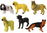 Hundfigurer i plast 6-pack (Schäfer, Collie, Golden, Spaniel m.fl.)