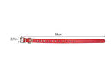 Hundhalsband med nitar ekologiskt läder 58x2,7 cm, justerbart