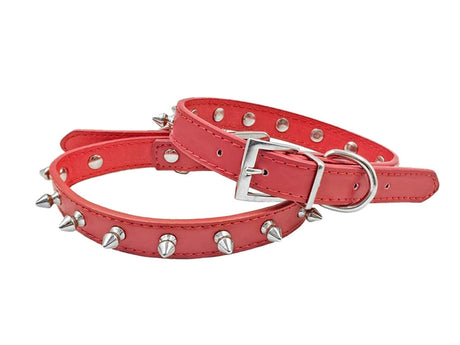 Hundhalsband med nitar ekologiskt läder 58x2,7 cm, justerbart