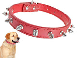 Hundhalsband med nitar ekologiskt läder 58x2,7 cm, justerbart