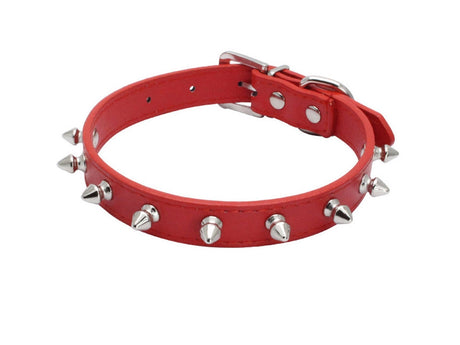Hundhalsband med nitar ekologiskt läder 58x2,7 cm, justerbart
