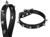 Hundhalsband med nitar ekologiskt läder 58x2,7 cm, justerbart