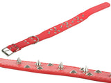 Hundhalsband med nitar ekologiskt läder XL 43–53 cm slumpfärg