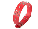 Hundhalsband med nitar ekologiskt läder XL 43–53 cm slumpfärg