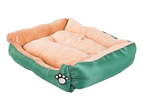 Hund- och kattbädd L 67x57x15 cm plysch grön halkfri botten