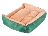 Hund- och kattbädd L 67x57x15 cm plysch grön halkfri botten