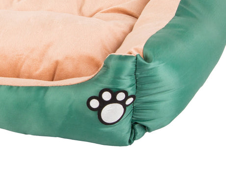 Hund- och kattbädd L 67x57x15 cm plysch grön halkfri botten