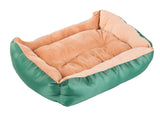 Hund- och kattbädd L 67x57x15 cm plysch grön halkfri botten