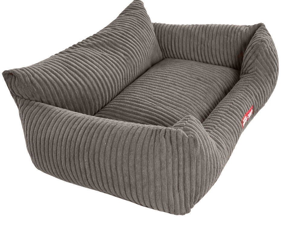 Hund- och kattbädd M 60x45 cm ribbad manchester beige halkfri