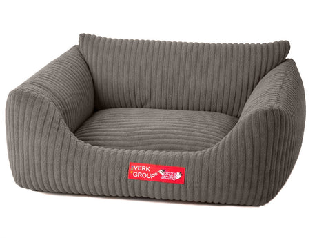 Hund- och kattbädd S 45x35 cm ribbad corduroy beige halksäker