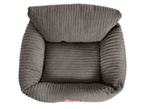 Hund- och kattbädd S 45x35 cm ribbad corduroy beige halksäker