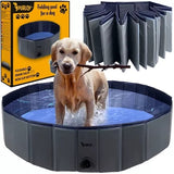 Hundpool fällbar 120x30 cm 300 l med avloppsventil halkfri botten