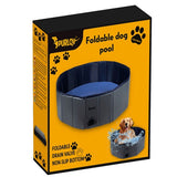 Hundpool fällbar 120x30 cm 300 l med avloppsventil halkfri botten