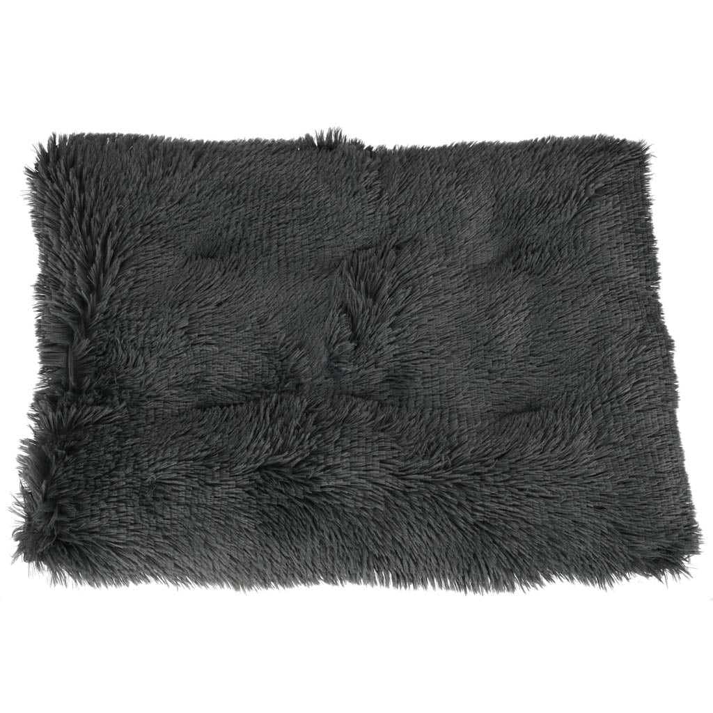 Husdjurskudde rund polyester 50x65x4 cm mörkgrå antislip