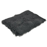 Husdjurskudde rund polyester 50x65x4 cm mörkgrå antislip