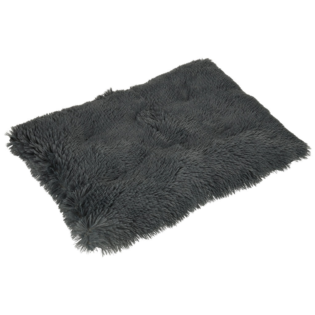 Husdjurskudde rund polyester 50x65x4 cm mörkgrå antislip