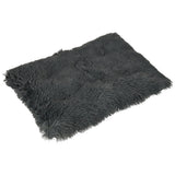 Husdjurskudde rund polyester 50x65x4 cm mörkgrå antislip