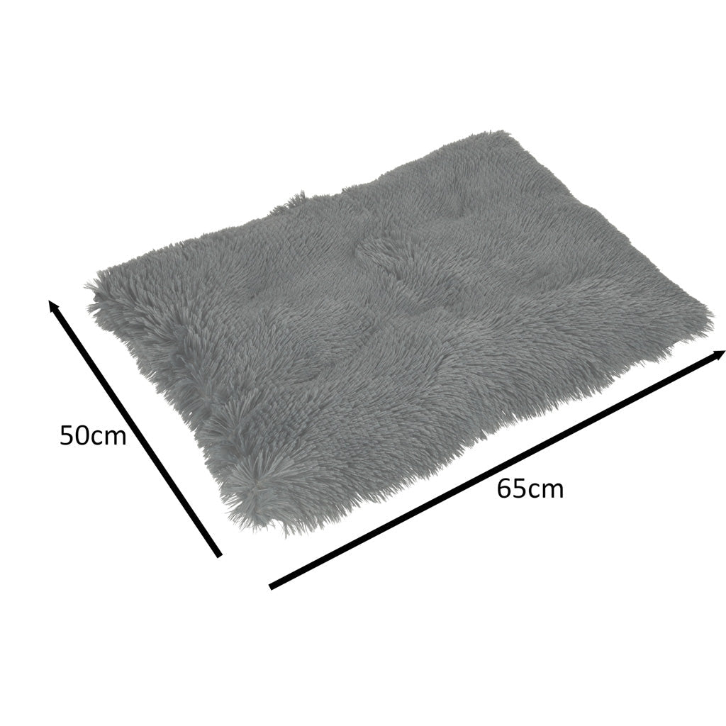 Husdjurskudde rund polyester 50x65x4 cm mörkgrå antislip