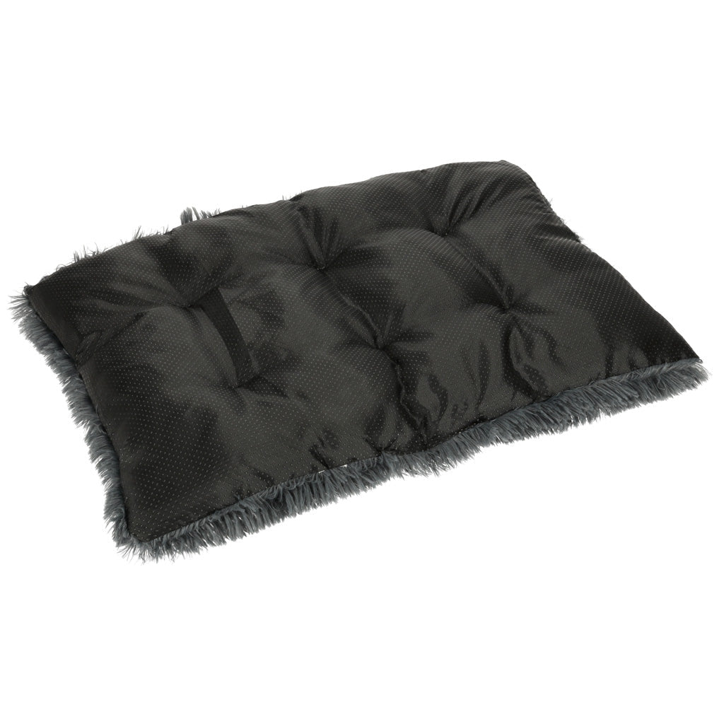 Husdjurskudde rund polyester 50x65x4 cm mörkgrå antislip