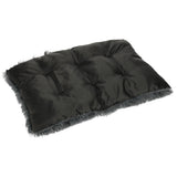 Husdjurskudde rund polyester 50x65x4 cm mörkgrå antislip