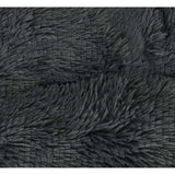Husdjurskudde rund polyester 50x65x4 cm mörkgrå antislip