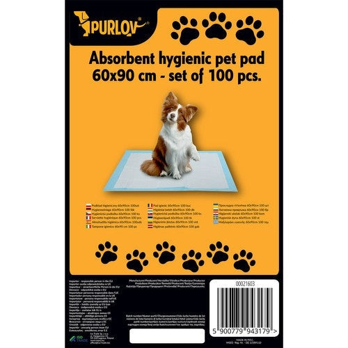 Hygienunderlag 60x90 cm 100-pack + soppåsar 30 st för hund/katt