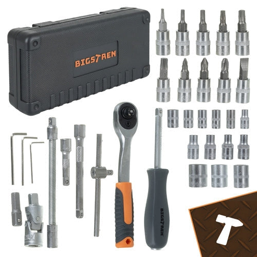 Hylsnyckelsats 46 delar 1/4" med spärrnyckel bits och väska