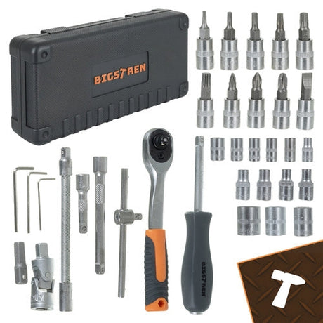 Hylsnyckelsats 46 delar 1/4" med spärrnyckel bits och väska