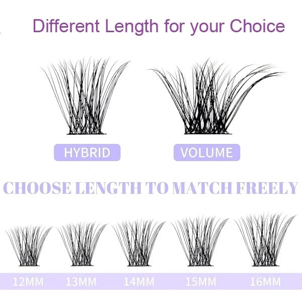 Individuella lösögonfransar syntetfiber svart 10-16 mm 40-pack