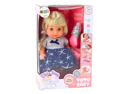 Interaktiv babydocka 28 cm med ljud, kissfunktion och nappflaska