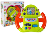 Interaktiv flygsimulator leksak med ratt för barn, grön/orange