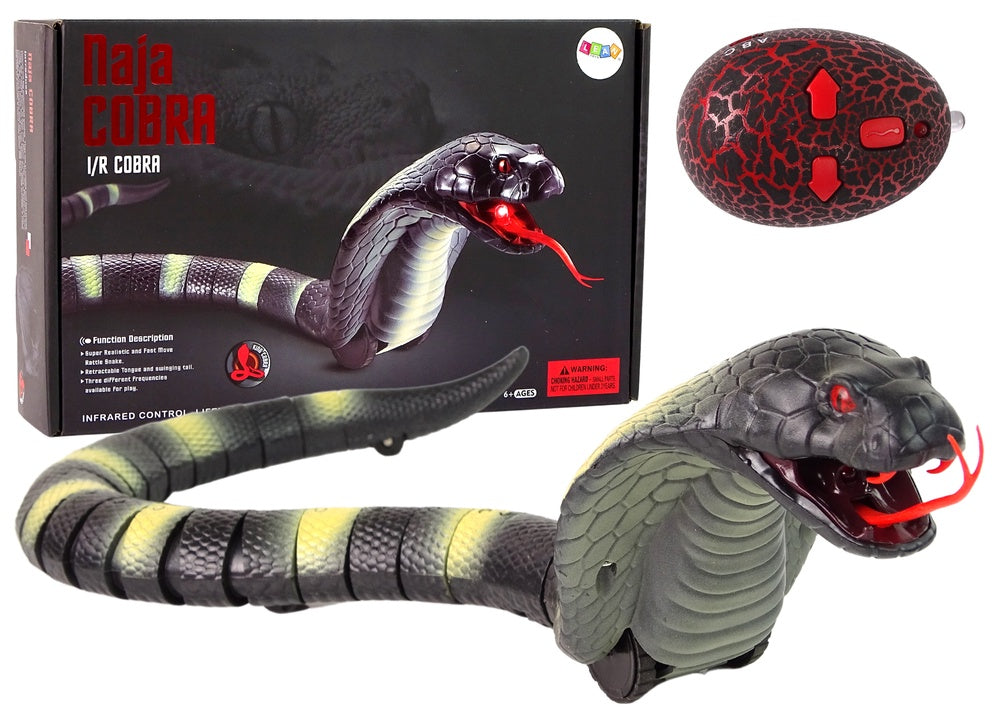 Interaktiv kobra leksak 44 cm med IR-fjärrkontroll USB-laddning