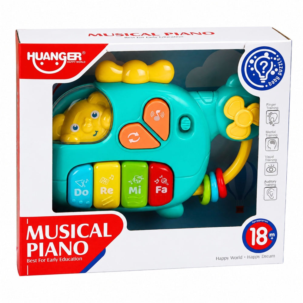Interaktiv leksakshelikopter med piano, ljud & melodier 17,5 cm