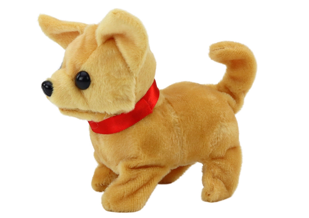 Interaktiv leksakshund 16 cm beige, skäller och rör sig, 3+ (AA)