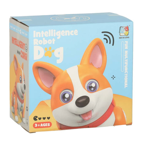 Interaktiv leksakshund Corgi som går med ljus och musik 3+ 20 cm