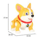 Interaktiv leksakshund Corgi som går med ljus och musik 3+ 20 cm